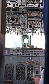 Poste de pilotage de l'avion Le Cap-Durban