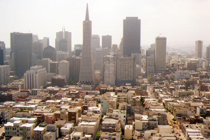 Vue sur San Francisco depuis  la tour "Coit Tower".
