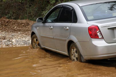 Route inondée.