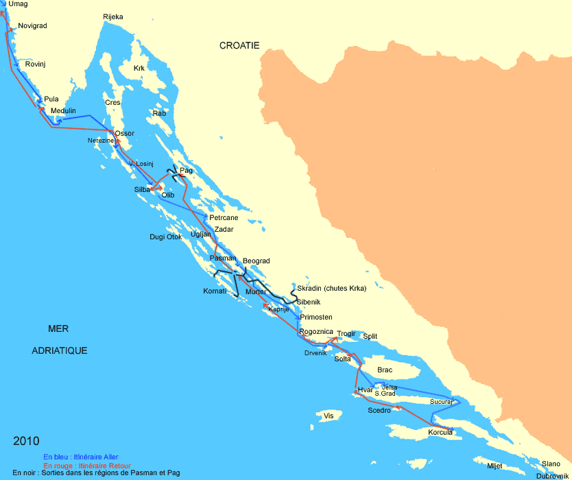 Carte Croatie en 2010
