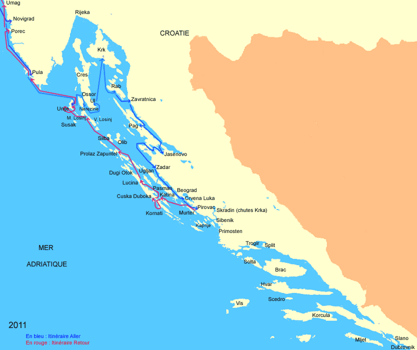 Carte Croatie en 2011