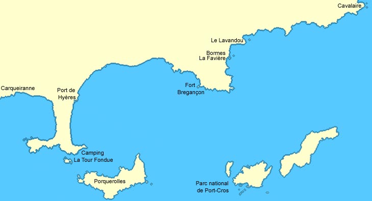 Carte de la région de notre croisière.