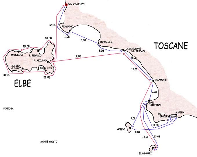 Itinéraire Toscane - Elbe