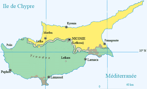 Carte de Chypre.