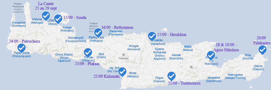 Carte des hôtels